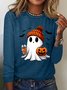 Cotton-Blend Halloween Casual T-Shirt