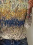 Crew Neck Abstract Casual T-Shirt