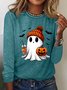 Cotton-Blend Halloween Casual T-Shirt