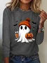 Cotton-Blend Halloween Casual T-Shirt