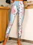 Floral printed tight leggings