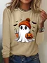 Cotton-Blend Halloween Casual T-Shirt