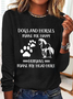 Horse Love Dogs And Horses Make Me Happy Casual Long Sleeve Shirt