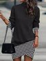 Knitted Contrast Stitching Loose Casual Dress