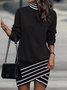 Knitted Contrast Stitching Loose Casual Dress