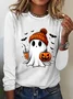 Cotton-Blend Halloween Casual T-Shirt