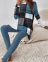 Women's Geometric Daily Going Out Two-Piece Set Blue Casual Spring/Fall Top With Pants Matching Set