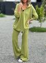 Casual Plain Two-Piece Set