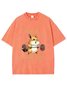 Text Letters Loose Crew Neck Casual T-Shirt