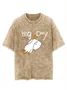 Text Letters Loose Cotton Casual T-Shirt