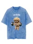 Go hard or go home Washed Gym Dog T-shirt