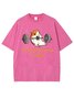 Cotton Casual Crew Neck Animal T-Shirt