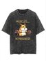 Text Letters Loose Crew Neck Casual T-Shirt