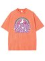 Text Letters Casual Loose Cotton T-Shirt