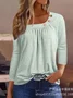 Asymmetrical Casual Plain T-Shirt