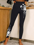 Jersey Floral Casual Leggings