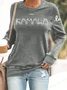 Women's La Print Casual Long Sleeve Casual Cotton-Blend Sweatshirt