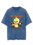 Text Letters Cotton Casual Crew Neck T-Shirt