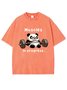 Casual Animal Cotton Crew Neck T-Shirt