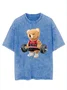 Cotton  Exercise Bear Washed Gym T-Shirt