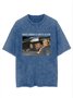 Cotton Distressing Crew Neck Casual T-Shirt
