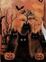 Halloween Cat Print T-Shirt