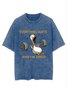 Casual Loose Duck Text Letters T-Shirt