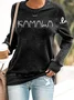 Women's La Print Casual Long Sleeve Casual Cotton-Blend Sweatshirt