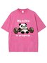 Casual Animal Cotton Crew Neck T-Shirt