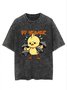 Text Letters Cotton Casual Crew Neck T-Shirt