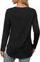 Women's Long Sleeve T-shirt Spring/Fall White Plain Crew Neck Daily Going Out Casual Top