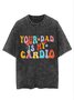 Text letter printed washed T-shirt