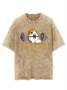 Cotton Casual Crew Neck Animal T-Shirt