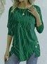 Crew Neck Loose Casual Blouse