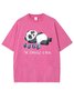 Cotton Casual Text Letters Crew Neck T-Shirt