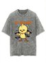 Text Letters Cotton Casual Crew Neck T-Shirt