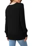 Women's Long Sleeve T-shirt Spring/Fall Black Plain Crew Neck Daily Going Out Casual Top