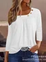 Asymmetrical Casual Plain T-Shirt