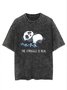 Cotton Casual Text Letters Crew Neck T-Shirt