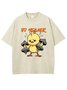 Text Letters Cotton Casual Crew Neck T-Shirt