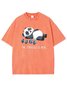 Cotton Casual Text Letters Crew Neck T-Shirt