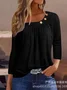 Asymmetrical Casual Plain T-Shirt