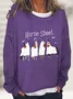 Horse Sheet Ghost Horses Funny Halloween Casual Sweatshirt