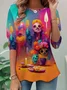 Casual Loose Halloween Crew Neck T-Shirt