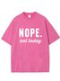 Text letter printed short sleeved casual wash T-shirt