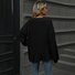 Women's Long Sleeve T-shirt Spring/Fall Black Plain V Neck Daily Going Out Casual Top