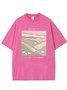 Text letter printed casual wash T-shirt