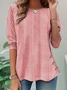 Plain Casual Loose Crew Neck Blouse