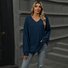 Women's Long Sleeve T-shirt Spring/Fall Black Plain V Neck Daily Going Out Casual Top