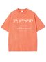 Text Letters Loose Cotton Casual T-Shirt